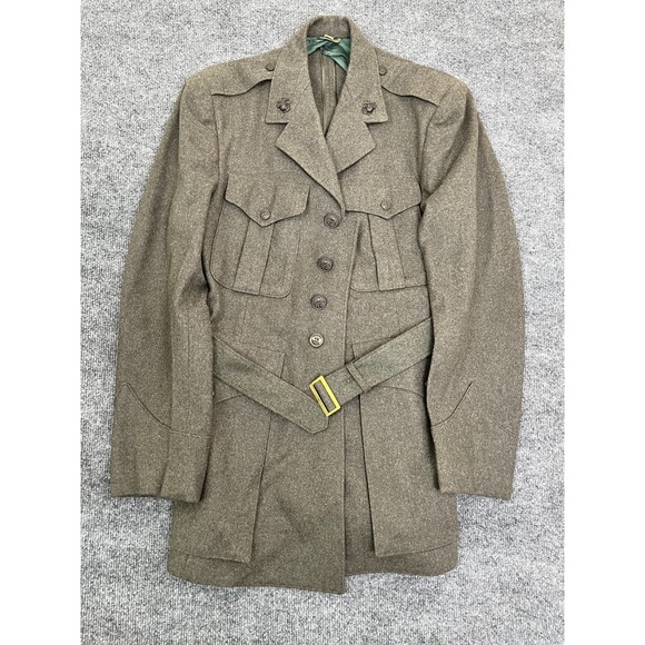 VIntage Kravin Park Clothes Field Green Wool Coat SIZE 36‎ R